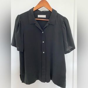 Everlane black silk blouse, never worn